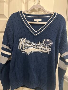 Penn State Nittany Lions Women's Navy V-Neck Sweater